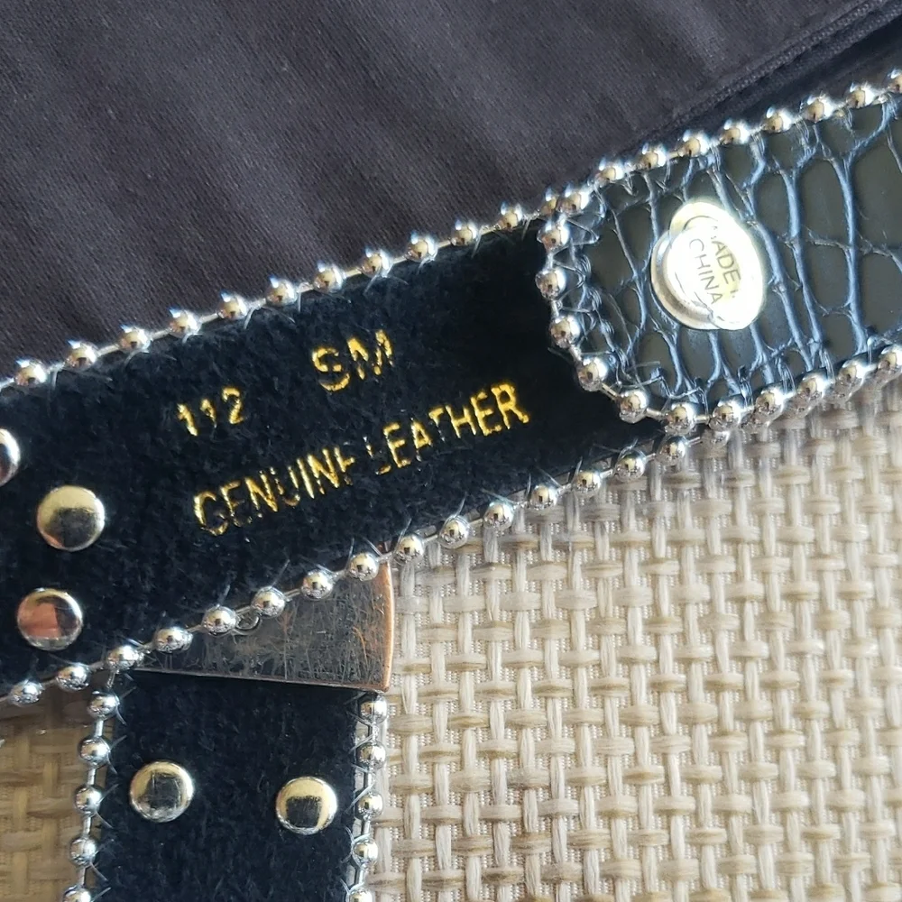 Rhinestone Studded Black Women's Belt